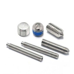 SS304 (18-8, A2) Nylon Patch Cup Point Dog Point Hexagon Socket Set Screws