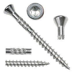 Torx Socket Small CSK Head Wood Screws - Stainless Steel 304/316/410 or Zinc Plated with Ribs