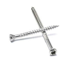 Torx Socket Small CSK Head Wood Screws - Stainless Steel 304/316/410 or Zinc Plated with Ribs