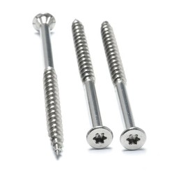 Torx Socket CSK Flanged Head Wood Screws - Stainless Steel and Zinc Plated Flat Double Countersunk Head