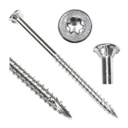 Type 17 Torx Socket CSK Flanged Head Wood Screws - Stainless Steel and Zinc Plated with Cutting Point