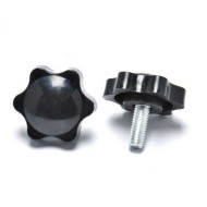 Six Lobe Flower Head Thumb Screws - Steel Plastic M4, M5, M6  Six Lobe Flower Head Thumb Screws - Steel Plastic M4, M5, M6