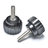 Straight Knurled Raised Cheese Head Thumb Screws - Steel Plastic M4, M5, M6  Straight Knurled Raised Cheese Head Thumb Screws - Steel Plastic M4, M5, M6