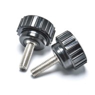 Straight Knurled Raised Cheese Head Thumb Screws - Steel Plastic M4, M5, M6  Straight Knurled Raised Cheese Head Thumb Screws - Steel Plastic M4, M5, M6