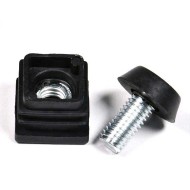 Flat Head Thumb Screws and Assembled Square Plastic Nuts - Steel/Plastic Flat Head Thumb Screws and Assembled Square Plastic Nuts - Steel/Plastic