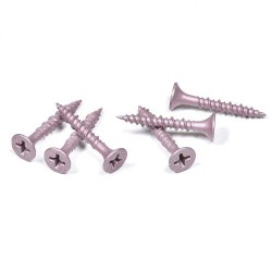 Anti-Corrosion Pink Ruspert Coating Countersunk (CSK) Head Wood Screw with Phillips Groove