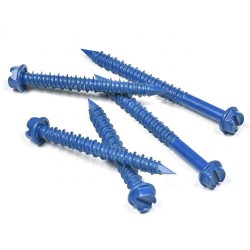 Blue Ceramic Coated Indented/Slotted Hex Wafer Head Hi-Low Notched Thread Self-Tapping Screw with Diamond Point