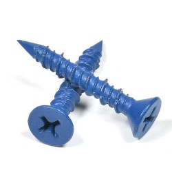 Blue Zinc Masonry Steel Self-Tapping Phillips CSK Head Hi-Low Thread Concrete Screw