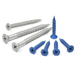 Blue Zinc Masonry Steel Self-Tapping Phillips CSK Head Hi-Low Thread Concrete Screw
