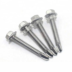 DIN 7504 316 Stainless Steel Self-Drilling Screw with Rubber Washers - 10pcs DIN 7504 316 Stainless Steel Self-Drilling Screw with Rubber Washers - 10pcs