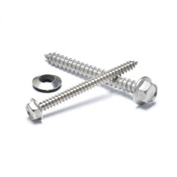 Nickel Plated Stainless Steel Drilling Hex Flange Head Self-Tapping Screw with Rubber Washers Nickel Plated Stainless Steel Drilling Hex Flange Head Self-Tapping Screw with Rubber Washers