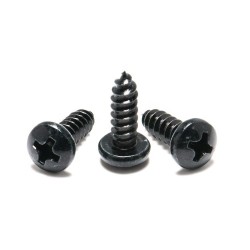 Self-Tapping Phillips Pan Head Stainless Steel Screw for Plastic - Black Zinc Coated