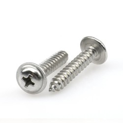 SS304/316 Phillips Pan Head Wafer Washer Forming Self-Tapping Screw - No Burr Precision Thread