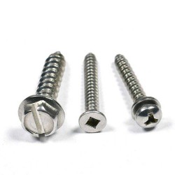 High Strength Indented and Slotted Hex Wafer Head Wood Screws - Stainless Steel 304/316 for Furniture Use