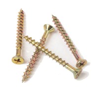 Yellow Zinc Pan Head Nickel Plated Chipboard Screws - 5x50mm for Secure Wood and Chipboard Fixings Yellow Zinc Pan Head Nickel Plated Chipboard Screws - 5x50mm for Secure Wood and Chipboard Fixings