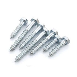 High-Strength Zinc Plated Hex Head Lag Screws - 4 Inch for Exterior Wood Projects