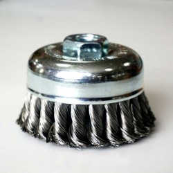 4 Inch (100mm) heavy duty Knotted Twist wire Cup Brushes 1pc