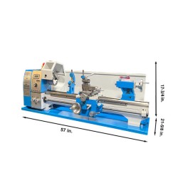 Socoje WBL250LF Metal Lathe 10" x 30" Benchtop Brushless Lathe Variable Speed 50 - 2000 RPM 1.5HP (1100W) With 5" 3-jaw Chuck