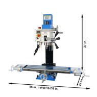 Socoje VM25L 7" x 27" Benchtop Milling Machine Variable Speed 100-2250 RPM  1.5HP(1100W) Brushless Compact Mill Drill with R8 Spindle Socoje VM25L 7" x 27" Benchtop Milling Machine Variable Speed 100-2250 RPM  1.5HP(1100W) Brushless Compact Mill Drill with R8 Spindle