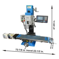 Socoje VM32L-DP 8" x 33" Benchtop Milling Machine Variable Speed 100-2250 RPM  2HP Brushless Motor Bench Mill Drill  With DRO and X-axis Power Feed Socoje VM32L-DP 8" x 33" Benchtop Milling Machine Variable Speed 100-2250 RPM  2HP Brushless Motor Bench Mill Drill  With DRO and X-axis Power Feed