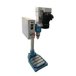 Metal automatic drill head unit of vertical small drill press has electrical control system