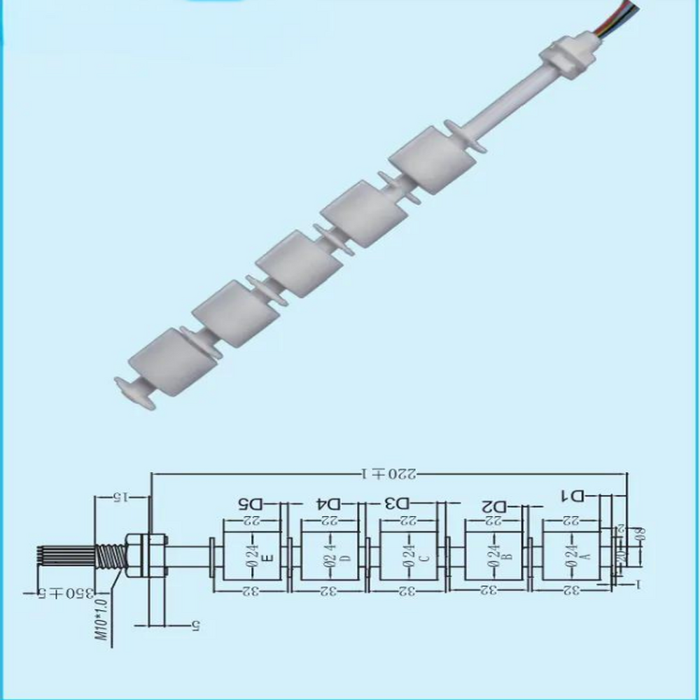 PVDF Float Type Level Switch Multi Level Float Switch Water Level Tank