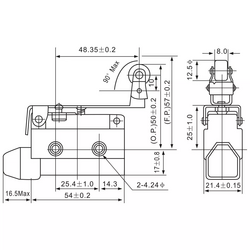 AZ-7124 Angled Lever with Roller Limit Switch AZ-7124 Angled Lever with Roller Limit Switch