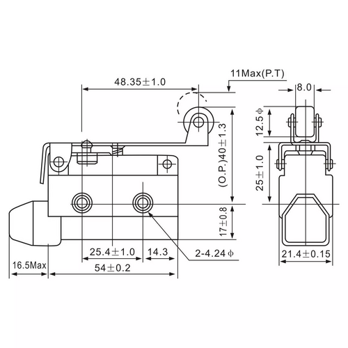 AZ-7121 Roller Lever Actuator Type Limit Switch AZ-7121 Roller Lever Actuator Type Limit Switch