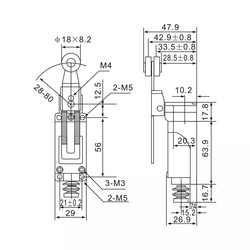 ME-8108 Rotary Adjustable Roller Lever Arm Limit Switch ME-8108 Rotary Adjustable Roller Lever Arm Limit Switch
