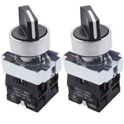 2Pcs 22mm Selector Switch 2 NO 3 - Positions Maintained Latching Rotary Selector Switch 440V 10A XB2-20X/31-HB2-BD33  2Pcs 22mm Selector Switch 2 NO 3 - Positions Maintained Latching Rotary Selector Switch 440V 10A XB2-20X/31-HB2-BD33