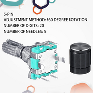 10PCS Digital Potentiometer Rotary Encoder, 5 Pins, 360 Degree with 20mm Handle 10PCS Digital Potentiometer Rotary Encoder, 5 Pins, 360 Degree with 20mm Handle