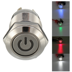 12V 4 Pin Led Metal Push Button Switch Momentary Power Switch Waterproof - Blue 12V 4 Pin Led Metal Push Button Switch Momentary Power Switch Waterproof - Blue
