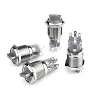 19MM Waterproof Metal Knob Switch 12V Stainless Steel Rotary Switch with LED Light Three-speed Knob Switch 19MM Waterproof Metal Knob Switch 12V Stainless Steel Rotary Switch with LED Light Three-speed Knob Switch