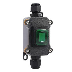 Waterproof Inline DPST Toggle Switch, 16A-24V, 20A-12V with Green Light