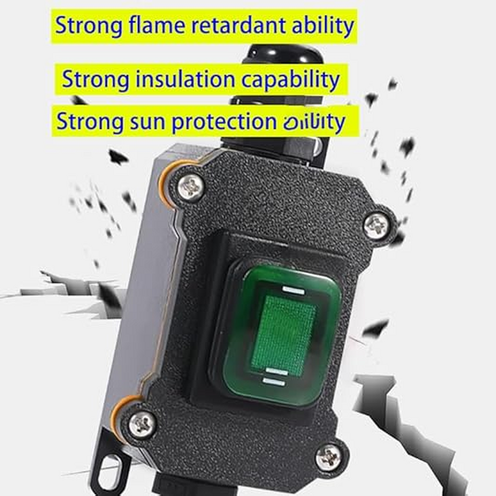 Waterproof Inline DPST Toggle Switch, 16A-24V, 20A-12V with Green Light