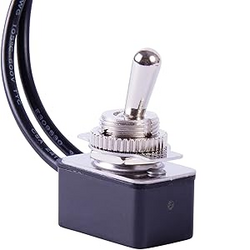 GSW-18 Heavy-Duty Electrical Toggle Switch, SPST, ON-OFF, 8 A/125 V, 6 inch Wire Terminal,Silver - ⅓ HP/125 V AC, 10 A/125 V AC GSW-18 Heavy-Duty Electrical Toggle Switch, SPST, ON-OFF, 8 A/125 V, 6 inch Wire Terminal,Silver - ⅓ HP/125 V AC, 10 A/125 V AC