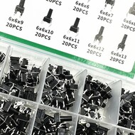 10 Value= 200Pcs/Set Tact Switch Tactile Push Button Switch Kit Height 6*6*4.3MM~13MM DIP 4P Micro Switch Key 6X6 10 Value= 200Pcs/Set Tact Switch Tactile Push Button Switch Kit Height 6*6*4.3MM~13MM DIP 4P Micro Switch Key 6X6