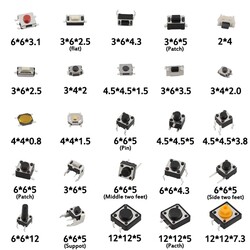 125pcs Tactile Switch/Micro Switch /Push Buttons Switches 25 Types Assorted Kit 2*4/3*6/4*4/6*6 125pcs Tactile Switch/Micro Switch /Push Buttons Switches 25 Types Assorted Kit 2*4/3*6/4*4/6*6