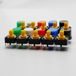 20PCS Tactile Push Button Switch Momentary 12*12*7.3MM Micro Switch button + (20PCS 5 colors Tact Cap) 20PCS Tactile Push Button Switch Momentary 12*12*7.3MM Micro Switch button + (20PCS 5 colors Tact Cap)