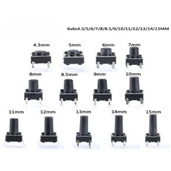 20PCS PCB Momentary Tactile Tact Mini Push Button Switch Panel DIP 4Pin Micro switch 6*6*4.3/5/6/7/8/8.5/9/10/11/12/13/14/15MM 20PCS PCB Momentary Tactile Tact Mini Push Button Switch Panel DIP 4Pin Micro switch 6*6*4.3/5/6/7/8/8.5/9/10/11/12/13/14/15MM
