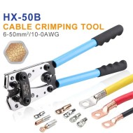 1 Set Socoje Battery Cable Copper Lug Crimping Tool HX-50B 10-1 AWG With 60Pcs Copper Ring Terminals 8 Sizes Cable Lugs Set 1 Set Socoje Battery Cable Copper Lug Crimping Tool HX-50B 10-1 AWG With 60Pcs Copper Ring Terminals 8 Sizes Cable Lugs Set