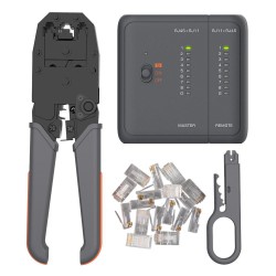 Socoje GTW5N Network Cable Pliers 5 In 1 Rj45 Crimp Tool Pass Through Modular CAT6 Lan Tester Set Socoje GTW5N Network Cable Pliers 5 In 1 Rj45 Crimp Tool Pass Through Modular CAT6 Lan Tester Set