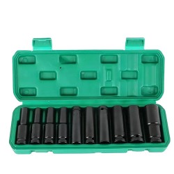10PCS Carbon Steel 1/2 Inch Electric SleeveTool Adapter Set 8-24mm Polished Finish for Impact Wrenches and Drills High Durability Socket Set 10PCS Carbon Steel 1/2 Inch Electric SleeveTool Adapter Set 8-24mm Polished Finish for Impact Wrenches and Drills High Durability Socket Set