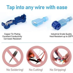 120pcs T-Tap Wire Connectors Self-Stripping Quick Splice Electrical Wire Terminals Insulated Male Quick Disconnect Spade Terminals Assortment Kit 120pcs T-Tap Wire Connectors Self-Stripping Quick Splice Electrical Wire Terminals Insulated Male Quick Disconnect Spade Terminals Assortment Kit