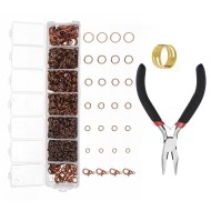 DIY Jewelry Making Findings Kit Metal Jump Rings Lobster Clasp Pliers Tool Set DIY Jewelry Making Findings Kit Metal Jump Rings Lobster Clasp Pliers Tool Set