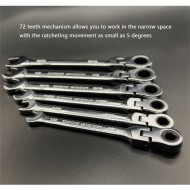 8-19mm 180° Movable Head Double-ended Wrench With Ratchet Dual-Use Ratcheting Wrench Set Auto-Fast  Effort-Saving Combination Spanner 8-19mm 180° Movable Head Double-ended Wrench With Ratchet Dual-Use Ratcheting Wrench Set Auto-Fast  Effort-Saving Combination Spanner