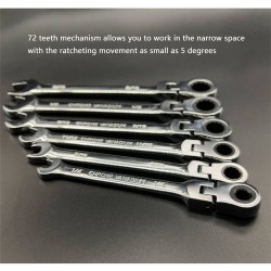 8-19mm 180° Movable Head Double-ended Wrench With Ratchet Dual-Use Ratcheting Wrench Set Auto-Fast  Effort-Saving Combination Spanner 8-19mm 180° Movable Head Double-ended Wrench With Ratchet Dual-Use Ratcheting Wrench Set Auto-Fast  Effort-Saving Combination Spanner