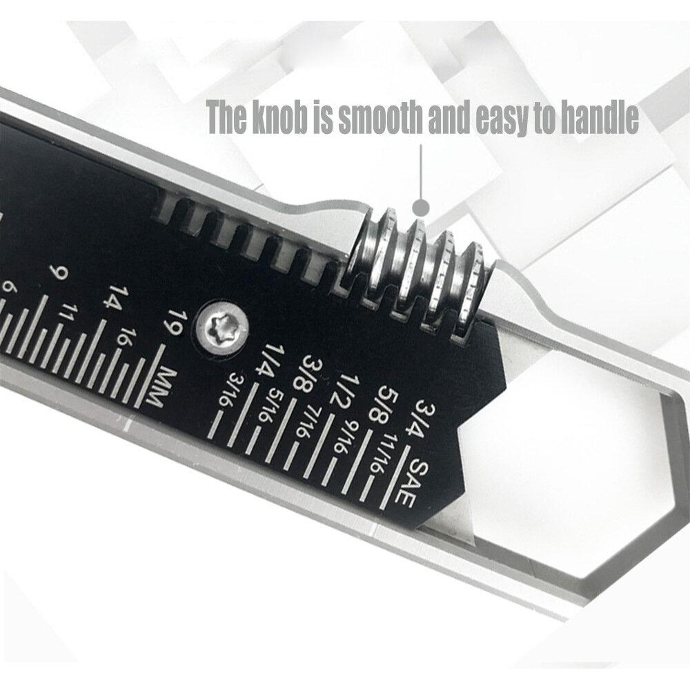 EDC Adjustable Wrench Multitool with 25 SAE and Metric Sizes OneHanded