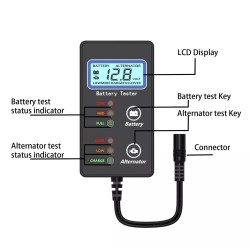 12 volt Socoje car battery tester battery capacity tester 6V~25V Battery 8 Charging System Analyzer 1pc 12 volt Socoje car battery tester battery capacity tester 6V~25V Battery 8 Charging System Analyzer 1pc