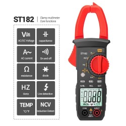 Socoje ST182 Digital Clamp Meter DC/AC Voltage Tester Clamp Multimeter Hz Capacitance NCV Ohm Test
